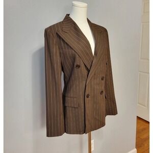 Ralph Lauren Purple Label Safford Pinstripe Wool Jacket Womens 16 Blazer $2,490
